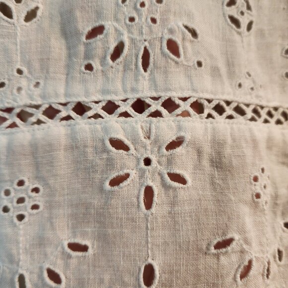 Lauren Ralph Lauren White Eyelet Open Front Jacket Cardigan Women’s Large - Picture 4 of 4